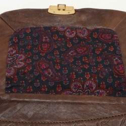 Marc by Marc Jacobs Brown Logo Embossed Leather Hobo