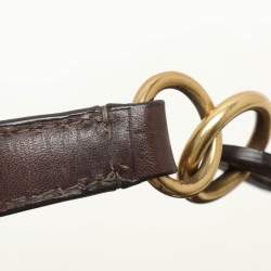 Marc by Marc Jacobs Brown Logo Embossed Leather Hobo