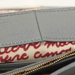 Marc by Marc Jacobs Grey Leather Turn Lock Flap Satchel