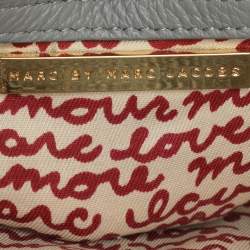 Marc by Marc Jacobs Grey Leather Turn Lock Flap Satchel
