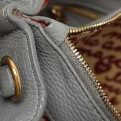 Marc by Marc Jacobs Grey Leather Turn Lock Flap Satchel
