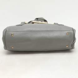 Marc by Marc Jacobs Grey Leather Turn Lock Flap Satchel