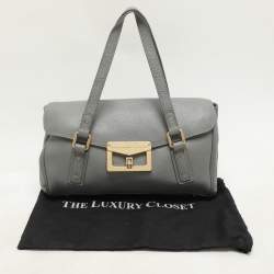 Marc by Marc Jacobs Grey Leather Turn Lock Flap Satchel