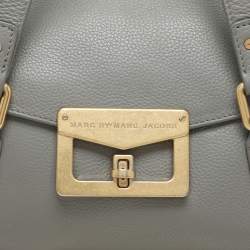 Marc by Marc Jacobs Grey Leather Turn Lock Flap Satchel