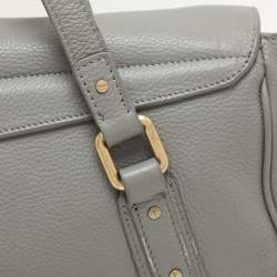 Marc by Marc Jacobs Grey Leather Turn Lock Flap Satchel