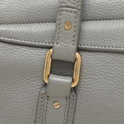 Marc by Marc Jacobs Grey Leather Turn Lock Flap Satchel