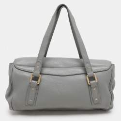 Marc by Marc Jacobs Grey Leather Turn Lock Flap Satchel