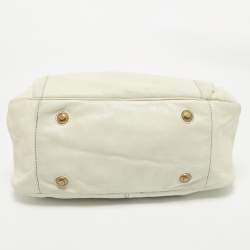 Marc by Marc Jacobs Off White Leather Totally Benny Satchel