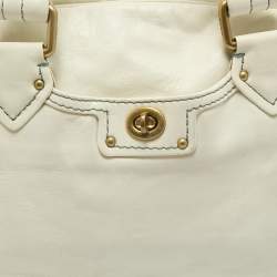 Marc by Marc Jacobs Off White Leather Totally Benny Satchel
