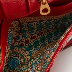 Marc by Marc Jacobs Red Croc Embossed Patent Leather Organizer Zip Clutch
