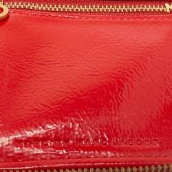 Marc by Marc Jacobs Red Croc Embossed Patent Leather Organizer Zip Clutch