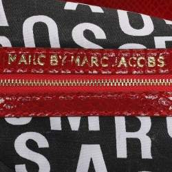 Pre Owned Marc by Marc Jacobs Red Python Embossed Leather Too Hot To Party Foldover Clutch