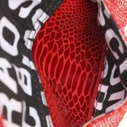 Pre Owned Marc by Marc Jacobs Red Python Embossed Leather Too Hot To Party Foldover Clutch