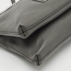 Pre Owned Marc by Marc Jacobs Grey Leather New Too Hot To Handle Double Decker Crossbody Bag