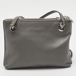 Pre Owned Marc by Marc Jacobs Grey Leather New Too Hot To Handle Double Decker Crossbody Bag