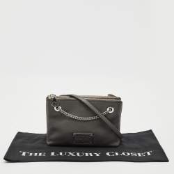 Pre Owned Marc by Marc Jacobs Grey Leather New Too Hot To Handle Double Decker Crossbody Bag