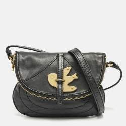 Marc by Marc Jacobs Black Leather Petal to the Metal Flap Crossbody Bag 