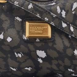 Pre Owned Marc by Marc Jacobs Black/Grey Animal Printed Leather Shoulder Bag