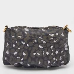 Pre Owned Marc by Marc Jacobs Black/Grey Animal Printed Leather Shoulder Bag