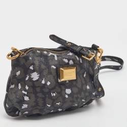 Pre Owned Marc by Marc Jacobs Black/Grey Animal Printed Leather Shoulder Bag