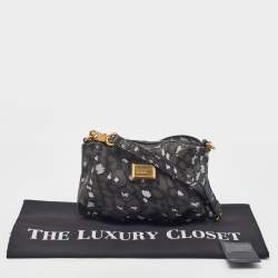 Pre Owned Marc by Marc Jacobs Black/Grey Animal Printed Leather Shoulder Bag