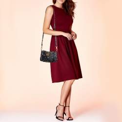 Pre Owned Marc by Marc Jacobs Black/Grey Animal Printed Leather Shoulder Bag