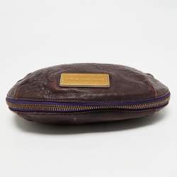 Pre Owned Marc by Marc Jacobs Purple Leather Zip Crossbody Bag