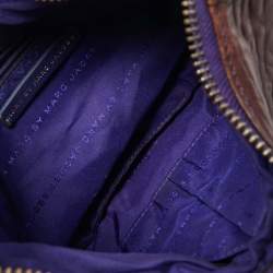 Pre Owned Marc by Marc Jacobs Purple Leather Zip Crossbody Bag
