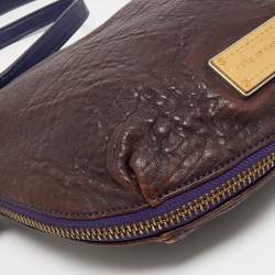 Pre Owned Marc by Marc Jacobs Purple Leather Zip Crossbody Bag
