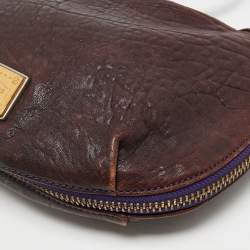 Pre Owned Marc by Marc Jacobs Purple Leather Zip Crossbody Bag
