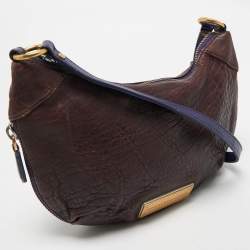 Pre Owned Marc by Marc Jacobs Purple Leather Zip Crossbody Bag