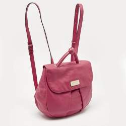 Pre Owned Marc by Marc Jacobs Dark Pink Leather Marchive Backpack