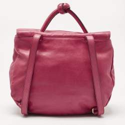 Pre Owned Marc by Marc Jacobs Dark Pink Leather Marchive Backpack