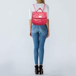 Pre Owned Marc by Marc Jacobs Dark Pink Leather Marchive Backpack