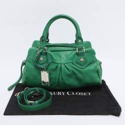 Pre Owned Marc by Marc Jacobs Green Leather Classic Q Groovee Satchel