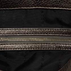 Pre Owned Marc by Marc Jacobs Metallic Grey Leather Flap Crossbody Bag
