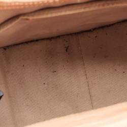 Pre Owned Marc by Marc Jacobs Orange/Beige Stripe Straw and Fabric Isle De Sea Bag