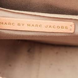 Pre Owned Marc by Marc Jacobs Orange/Beige Stripe Straw and Fabric Isle De Sea Bag