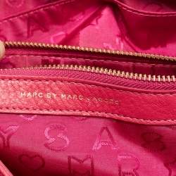 Pre Owned Marc By Marc Jacobs Red/Fuchsia Leather Bob’s Memphis Top Handle Bag