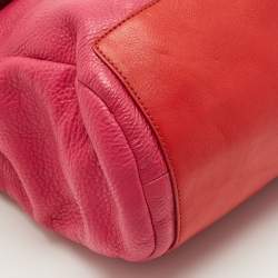 Pre Owned Marc By Marc Jacobs Red/Fuchsia Leather Bob’s Memphis Top Handle Bag