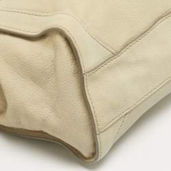 Pre Owned Marc by Marc Jacobs Belmont Cream/Grey Leather Satchel