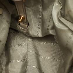 Pre Owned Marc by Marc Jacobs Belmont Cream/Grey Leather Satchel