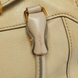 Pre Owned Marc by Marc Jacobs Belmont Cream/Grey Leather Satchel