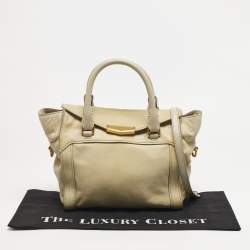 Pre Owned Marc by Marc Jacobs Belmont Cream/Grey Leather Satchel
