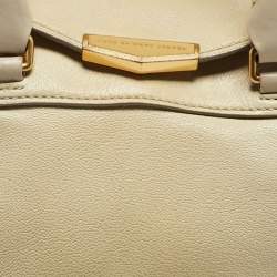 Pre Owned Marc by Marc Jacobs Belmont Cream/Grey Leather Satchel