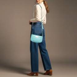 مملوكة مسبقًا Marc by Marc Jacobs Classic Q Percy Turquoise Blue Leather Crossbody Bag