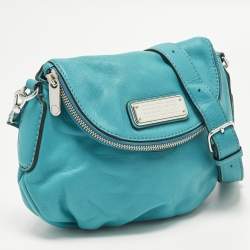 Pre Owned حقيبة كتف جلد أخضر تركواز كلاسيك كيو ناتاشا مارك باي مارك جاكوبس