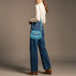 Pre Owned حقيبة كتف جلد أخضر تركواز كلاسيك كيو ناتاشا مارك باي مارك جاكوبس