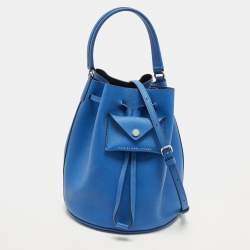 Pre Owned Marc by Marc Jacobs Metropoli Blue Leather Bucket Bag