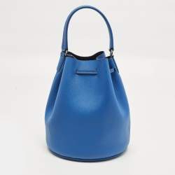 Pre Owned Marc by Marc Jacobs Metropoli Blue Leather Bucket Bag
